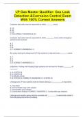 LP Gas Master Qualifier: Gas Leak Detection &Corrosion Control Exam With 100% Correct Answers