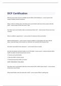 DCF Certification exam questions and complete correct  answers 