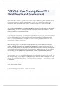 DCF Child Care Training Exam 2021 Child Growth and Development questions and 100% correct answers