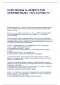 CHSP REVIEW QUESTIONS AND ANSWERS RATED 100% CORRECT!!