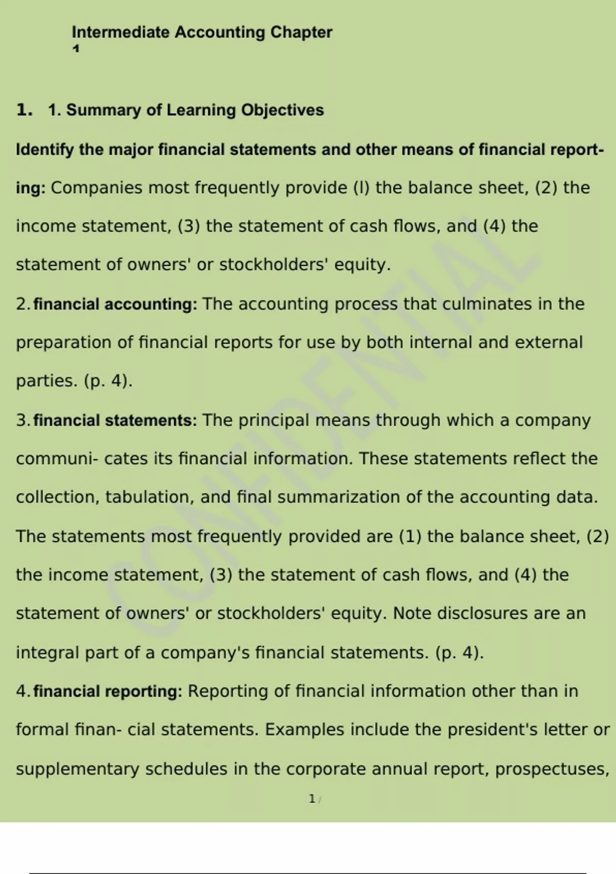 Intermediate Accounting Chapter 1 Correct Questions And Answers ...