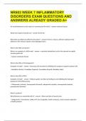 NR603 WEEK 7 INFLAMMATORY DISORDERS EXAM QUESTIONS AND ANSWERS ALREADY GRADED A+