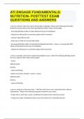 ATI ENGAGE FUNDAMENTALS NUTRITION- POSTTEST EXAM QUESTIONS AND ANSWERS.