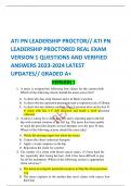 ATI PN LEADERSHIP PROCTOR// ATI PN LEADERSHIP PROCTORED REAL EXAM VERSION 1 QUESTIONS AND VERIFIED ANSWERS 2023-2024 LATEST UPDATES// GRADED A+