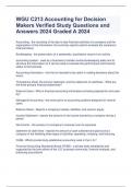 WGU C213 Accounting for Decision Makers Verified Study Questions and Answers 2024 Graded A 2024 