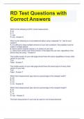 RD Test Questions with Correct Answers