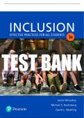 Test Bank For Inclusion: Effective Practices for All Students 3rd Edition All Chapters - 9780134530031