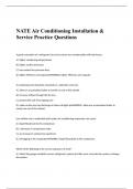 NATE Air Conditioning Installation & Service Practice Questions and Answers 2023/2024 Latest Edition