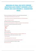 MEDSURG ATI FINAL 2023 WITH VERIFIED  QUESTIONS AND CORRECT ANSWERS LATEST  UPDATE 2023-2024 GRADED A+ GUARANTEED  PASS!!