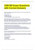 CDR RD Exam Questions with Correct Answers