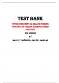 Psychiatric Mental Health Nursing: Concepts of Care in Evidence-Based Practice 9th Edition Test Bank By Mary C. Townsend, Karyn I. Morgan | Chapter 1 – 32, Latest - 2023/2024|