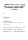 CLEP Human Growth and Development EXAM LATEST 300+ QUESTIONS AND CORRECT DETAILED ANSWERS