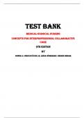 Medical-Surgical Nursing  Concepts for Interprofessional Collaborative Care  9th Edition Test Bank By Donna D. Ignatavicius, M. Linda Workman, Cherie Rebar | Chapter 1 – 74, Latest - 2023/2024|