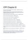 UPDATED CPP Chapter 8 QUESTIONS ANSWERS LATEST