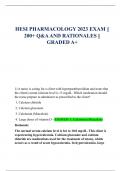 HESI PHARMACOLOGY 2023 EXAM ||  200+ Q&A AND RATIONALES ||  GRADED A+