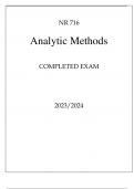 NR 716 ANALYTIC METHODS COMPLETED EXAM 20232024.