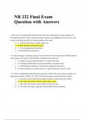 NR 222 Final Exam Question with Answers