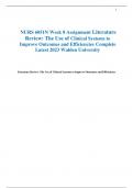 NURS 6051N Week 8 Assignment Literature Review: The Use of Clinical Systems to Improve Outcomes and Efficiencies Complete  Latest 2023 Walden University  Literature Review: The Use of Clinical Systems to Improve Outcomes and Efficienci