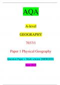 AQA A-level GEOGRAPHY 7037/1 Paper 1 Physical Geography Question Paper + Mark scheme [MERGED] June 2023