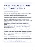 UT TYLER FNP NURS 5350 ADV PATHO Exam 1 Questions and Answers Latest Updated 2024( A+ GRADED 100% VERIFIED).