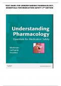 TEST BANK FOR UNDERSTANDING PHARMACOLOGY,  ESSENTIALS FOR MEDICATION SAFETY 2 ND EDITION