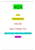 AQA GCSE CHEMISTRY 8462/2H Paper 2 Higher Tier Question Paper + Mark scheme [MERGED] June 2023