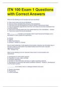 Bundle For ITN 100 Exam Questions with Correct Answers