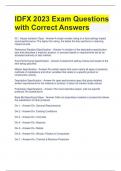 IDFX 2023 Exam Questions with Correct Answers 