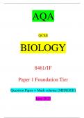 AQA GCSE BIOLOGY 8461/1F Paper 1 Foundation Tier Question Paper + Mark scheme [MERGED] June 2023