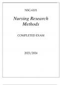 NSG 6101 NURSING RESEARCH METHODS COMPLETED EXAM 20232024