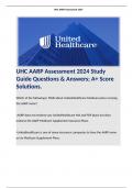 UHC AARP Assessment 2024 Study Guide Questions & Answers; A+ Score Solutions.  