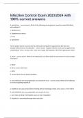 Infection Control Exam 2023/2024 with 100% correct answers