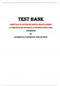 Essentials of Psychiatric Mental Health Nursing  A Communication Approach to Evidence-Based Care  4th Edition Test Bank By Elizabeth M. Varcarolis, Chyllia Dixon | Chapter 1 – 28 ,Latest - 2023/2024|