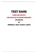 Burns and Grove's  The Practice of Nursing Research 9th Edition Test Bank By Jennifer R. Gray, Susan K. Grove | Chapter 1 – 29, Latest - 2023/2024|