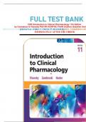 FULL TEST BANK FOR Introduction to Clinical Pharmacology 11th Edition by Constance G Visovsky PhD RN ACNP-BC FAAN (Author) Question And Answers 