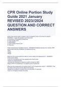 LATEST CPR Online Portion Study Guide REVISED 2023//2024 QUESTION AND CORRECT ANSWERS