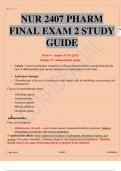 NUR 2407 PHARM FINAL EXAM 2 STUDY GUIDE.NUR 2407 PHARM FINAL EXAM 2 STUDY GUIDE.NUR Pharmacology - Rasmussen