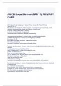 AMCB Board Review (NM717) PRIMARY CARE EXAM QUESTIONS AND ANSWERS