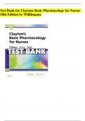 Complete Test Bank for Claytons Basic Pharmacology for Nurses 18th Edition by Willihnganz