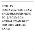 HESI PN FUNDAMENTALS  /ACTUAL EXAM QUESTIONS & ANSWERS 2022/2023 LATEST UPDATE / GRADED A+