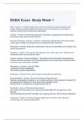 BCBA Exam- Study Week 1 Questions and Answers