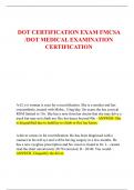 DOT CERTIFICATION EXAM FMCSA  /DOT MEDICAL EXAMINATION  CERTIFICATION