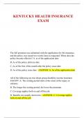 KENTUCKY HEALTH INSURANCE  EXAM