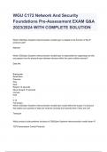 WGU C172 Network And Security Foundations Pre-Assessment EXAM Q&A 2023/2024 WITH COMPLETE SOLUTION