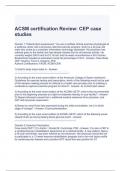 ACSM certification Review CEP case studies Exam Questions and Answers