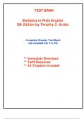 Test Bank for Statistics in Plain English, 5th Edition Urdan (All Chapters included)