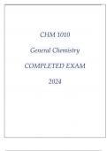 CHM 1010 GENERAL CHEMISTRY COMPLETED EXAM 2024.