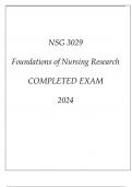 NSG 3029 FOUNDATIONS OF NURSING RESEARCH COMPLETED EXAM 2024