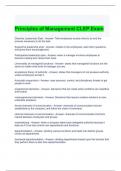 Principles of Management CLEP Exam Questions and Answers