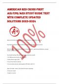 American Red Cross First Aid/CPR/AED Study Guide Test With Complete Updated Solutions 2023-2024